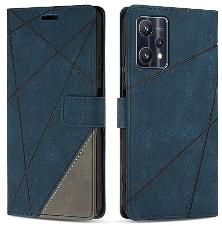 SONWO Etui Coque pour Realme 9 5G / Realme 9 Pro/Realme V25, Protection Housse en Cuir PU Portefeuille Livre pour Realme 9 5G / Realme 9 Pro/Realme V25, Emplacements Cartes, Fonction Support, Bleu