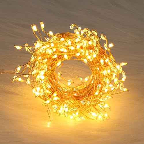 ZWOOS 5 m 300 LED blanco cálido Fairy Lights,Cadena de luces para árbol de Navidad, Plug Power,mando a distancia/control de botones, enchufe europeo, adecuado para Navidad, Dormitorio, Fiesta, Boda