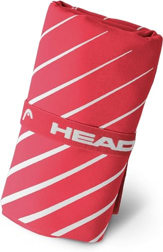HEAD Active Stripes - Mikrofaser Handtuch mit Gummizug, Mikrofaser Handtuch Set Flauschiges und Leichtes, Schnell Trocknendes Fitness Handtuch, Saugfähiges Badetuch, Platzsparende Reisehandtücher