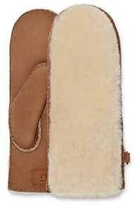 UGG Damen Exposed Sheepskin Mitten, Kastanie, Large/X-Large