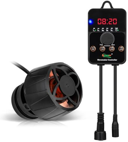hygger 24/7 Mode Aquarium Wave Maker,6000LPH Fish Tank Wave Maker with Intelligent Controller, 8W Quiet Magnetic Powerhead Aquarium Circulation Pump for 200-380L Freshwater Saltwater Tanks