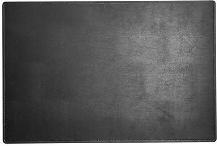 SPRINTIS - Schreibtischunterlage Leder schwarz 60 x 40 cm, Schreibtischmatte aus recyceltem Naturleder, Tischunterlage aus Leder für Büro und Home Office
