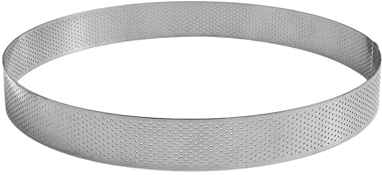 GOBEL - Cercle à Tarte Perforé - Cercle à Patisserie Perforé - INOX - Ø 18 cm - Hauteur 3,5 cm - Qualité professionnelle - Fabriqué en France, Silver