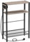 HOOBRO Mesa Auxiliar Estrecha Con Enchufes, Mesita de Noche de 3 Niveles Con Cerramiento, Para Sofá, Salón, Dormitorio, Gris Envejecido EBG102CBZ01