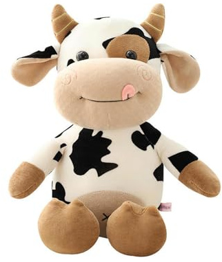 Zhlearda Kuh Plüschtier, 30cm Kühe Kawaii Kuscheltier, Tierische Kuh Kuscheltier Plüschtier, Cute Cartoon Plushies, Weicher, Flauschiger Kuh Puppe Spielzeug für Erwachsene und Kinder Geschenke