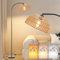 Winverty Boho Stehlampe Wohnzimmer 165cm Vintage Stehleuchte mit Verstellem Rattan Lampenschirm & Fußschalter, Stehleuchte Retro E27 Fassung für Schlafzimmer Büro