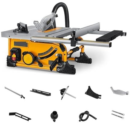 Sierra de mesa de 210 mm, sierra de corte de madera de 8 pulgadas, sin polvo, con extensión, máquina portátil for trabajar la madera Para Un Trabajo CóModo(With 80T Wood Blade)