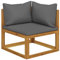 LAPOOH Modular-Ecksofa mit Dunkelgrauen Kissen, Lounge Sofa Outdoor, Garten Loungemöbel, Gartensofa, Gartencouch, Balkon Set Möbel, Akazie Massivholz