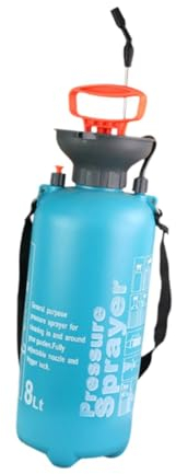 Fenteer Pulverizador a presión con Bomba de 8L, pulverizador de un Solo Hombro, Botella pulverizadora de Agua para riego de jardín, Azul Sin Base