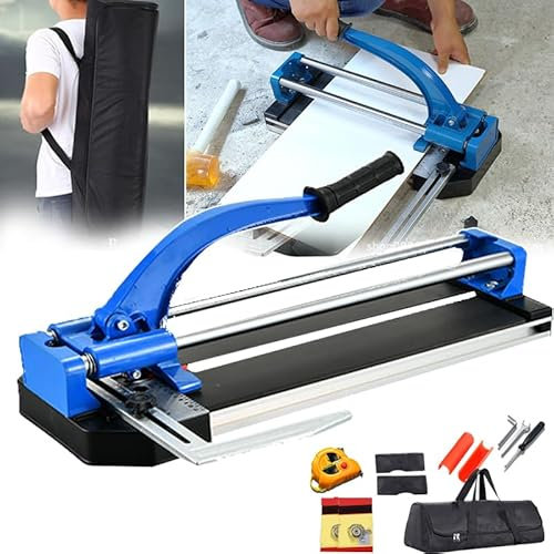 PLABNK Portable Tile Cutter 300-800mm, Cutting Thickness: 0.5-1.0cm, No Dust Is Generated, Cutting Ceramic Tiles within 30-80cm, with Handbag, for Ceramic Tiles/Glazed Floor,300mm