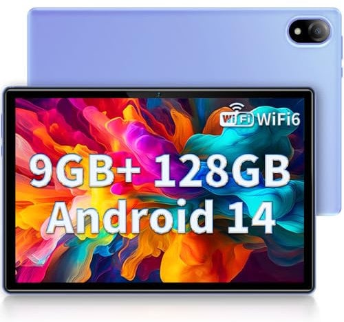 DOOGEE U10 Tablets 10 inch Android 14 Tablet PC, 9GB RAM+128GB ROM(1TB TF), Quad-Core 2.0 GHz/1280 * 800 HD+ IPS/WiFi 6/Bluetooth 5.0/5060mAh/5MP+8MP/OTG/Type C/3.5mm Headphone Jack(Purple)