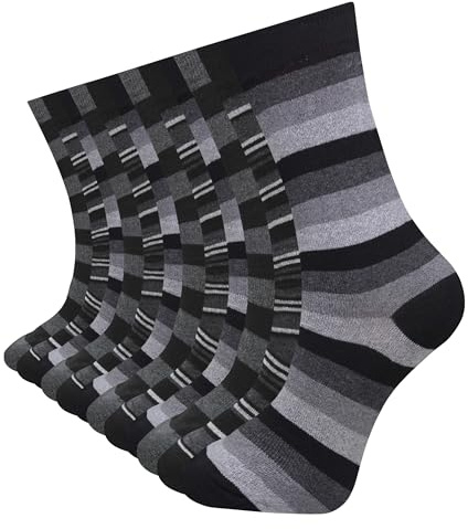 Pierre Calvini - 12 pairs Mens Socks - Breathable Plain, Patterned, & Black Socks Men - Suitable for Work and Casual Wear - Smart socks for Men - Soft and Insulated with Reinforced Heel & Toe