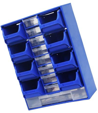 Fonowx Hardware Parts Organizer Wall Mounted Beads Organizer Storage Box Craft Supplies Art Supplies, Blue