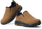 FitVille Zapatillas Sin Cordones Hombre Ancho Casual Mocasines Zapatos Senderismo Antideslizantes Slip-on Walking Sneakers Marrón Duna 44.5 EU X-Ancho