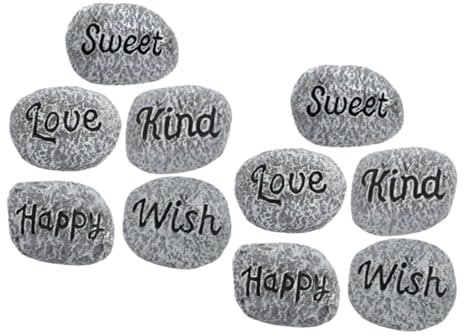 BESPORTBLE 10pcs Resin Stones for Plant Pots Aquarium Decor White Garden Pebbles Large Decorative Pebbles