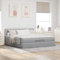 Willood Boxspringbett mit Matratzen & LEDs Hellgrau 200x200 cm Stoff Schlichtes Design