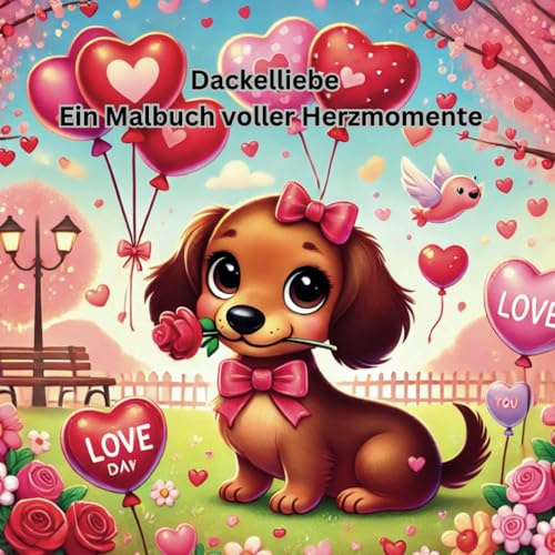 Dackelliebe Ein Malbuch voller Herzmomente, Dackel Valentinstag, 22 Bilder