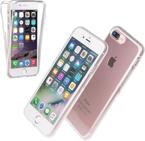 iPhone 7 Plus 360 Case – Full Body Transparent Clear Front & Back Cover with Shock Absorbing TPU Frame | Slim Gel Case | Scratch Resistant Protection | for iPhone 7 Plus (6.23 Body / 5.5 Display)