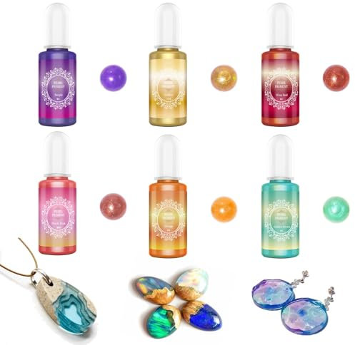 Altaroo Epoxidharz Farbe 6 Farben, Farbpigmente für Gießpulver Perlglanz Flüssige, Gießpulver Farbe für Hartz Farbe, UV Resin, Harz Farbstoff -je 10ml