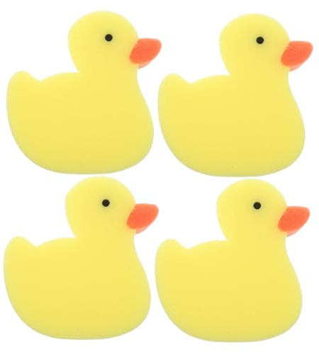 Warmhm 4 Stück Badeschwamm Ente Für Kinder Weiche Duschschwämme Für Körperpeeling Badespaß in Der Badewanne Leichtes Badezubehör Für Kleinkinder Zum Baden Und Spielen