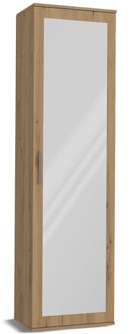 WHATSIZE ENTERPRISE - Modern Entryway Hall Single Wardrobe with Drawers | Storage Coat Rack, Shoe Storage, Hanging Hooks Cabinet Contemporary Bedroom Hallway, Mudroom, or Foyer Furniture Artisan