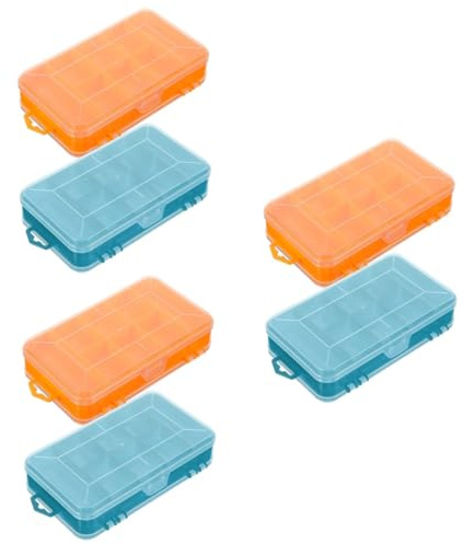 Gadpiparty 3 Ensembles Boîte De Rangement Conteneur De Stockage Double Poubelle Organisation Petites Boîtes En Plastique Avec Couvercles Stockage De Pièces Pp 2 Pièces * 3