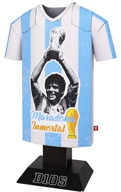 Diego Maradona Retro Metal Football Shirt - Officially Licensed Miniature Alloy Replica Jersey Collectible Legend Display Gift