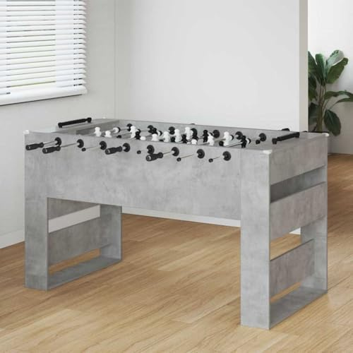 INLIFE Table de Football Gris béton 146,5 x 74 x 85 cm