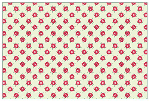 Wallario Küchenrückwand selbstklebend 90 x 60 cm, Motiv: Muster mit Blüten und Blättern | Spritzschutz abwischbar & pflegeleicht