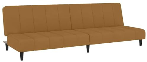 KPOUTRFG Schlafsofa 2-Sitzer Braun Samt Schlafcouch – Bequemes 2-in-1 Sofa Bett mit robustem Holzrahmen für Wohnzimmer und kleine Räume