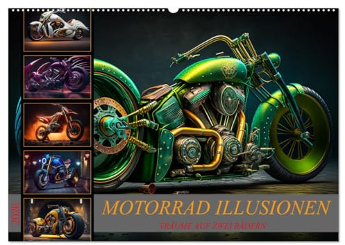 Motorrad illusionen (Wandkalender 2026 DIN A2 quer), CALVENDO Monatskalender: Träume von Motorradfahrern umgesetzt in eimalige Bilder (CALVENDO Mobilitaet)