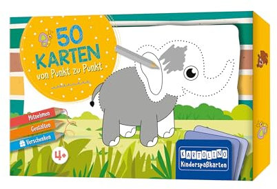 50 Karten von Punkt zu Punkt - Tiere: Mitnehmen, gestalten, verschenken (KARTOLINO Kinderspaßkarten)