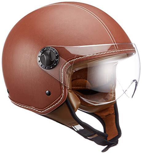 BHR 31715 Helm Demi-Jet Line One 801, Leder A, Größe M (57/58 cm), braun, Größe M