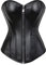 Jutrisujo Korsett Corsage Top Corset Bustier Leder Reißverschluss Damen Halloween Schwarz 5xl