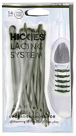 Hickies 2.0 Performance elastische Schnürsenkel, Einheitsgröße, ohne binden (14 Schnürsenkel, für alle Schuhe) (Khaki Olive)