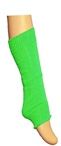 Kids Girls Plain Leg Warmer Girls School Dance Wear Legwarmer Tutu Fancy (Neon Green)