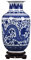 fanquare Vase à Fleurs en Porcelaine Bleu et Blanc de Jingdezhen, Petit Vase en Céramique de Dragon Fait à la Main, Vase Décoratif, Hauteur 30cm