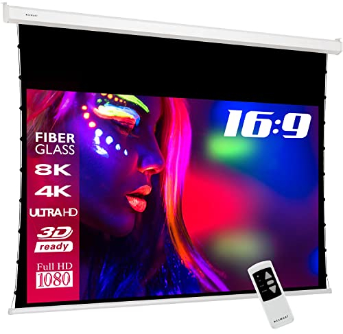 ESMART Profesional TATENSO Pantalla de tensión 244 x 137 cm (110) 16:9 | Control Remoto programable | Proyector eléctrico de Cine en casa Pantalla de proyección Pantalla de tensión del Motor LCD LED