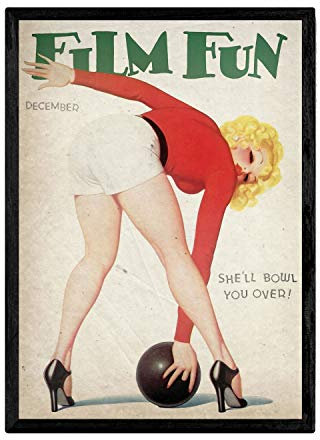 Nacnic Vintage-Poster Game of the Bowling, für den Innenbereich, Vintage-Bilder, antike Werbung, Retro-Design, A3, mit Rahmen