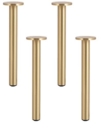 LOVEM Tischbeine, Messing Möbelbeine Verstellbare Tischfuß, Reines Kupfer, Möbelfüße Tragfähigkeit:1000 KG, Couchtisch/TV Tisch Beine,Bodenschoner,4 Stück Stützfüße mit Messing Schraube(8in/20.5cm)