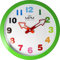 MPM Quality Arrow Kinderwanduhr in fröhlichen Farben mit pfeilförmigen Zeigern, Grün, Kunststoff Kinder Uhr, Mineralglas, mit arabischen Ziffern, Quarz Sweep, ∅ 305 x 40 mm, für Kinderzimmer, Schule