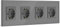 BSEED Schuko Steckdose 4 Fach Kristall Glas Platte Steckdose Glas Schuko Vierfach Steckdose 16Amp Steckdose 299mm Grau Verlängerungssteckdosen Wandsteckdose