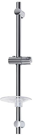 Beerwell Shower Slider Riser Rail, Riser Includes Shower Head Holder Bar and Shower Pole for Shower Head, Durable Chrome Finish