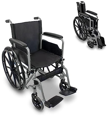 Mobiclinic®, Rollstuhl faltbar, Marsella, Schnellspanner-rollen auf knopfdruck, Robust, Sitzbreite 46 cm, Klappbare fußstütze und armlehnen, Bremshebel, Reifen 24 , Für behinderte