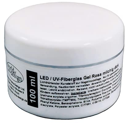 LED/UV-Fiberglas Gel dickviskose milchig rosa 1 Phasengel, Aufbaugel (100ml)