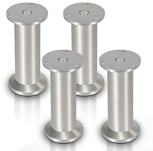 Randaco 4X Aluminium Möbelfüße Höhe 200mm, Möbelbeine Belastbar bis 250 Kg, Runde Tischfuß Sofafüße, für Möbel Küchenschränke
