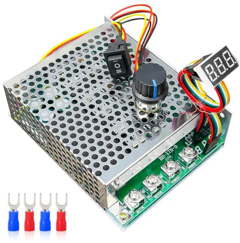 PWM DC Motordrehzahlregler 3500W 100A Max, DC 10-55V Stufenloser Bürstenmotor Drehzahlregler mit Vorwärts-Brems-Rückwärts-Schalter & verstellbarem Potentiometer-Knopf & LED-Anzeige