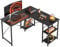 Bestier 192CM Reversible L Shaped Desk with Shelves 120CM Industrial Corner Desk Long Stable Computer Workstation with 2 Cable Holes
