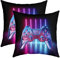 Gamer Kissenbezüge 40x40cm Spielthema Gamepad Bettwäsche 2er Set Kissenbezüge Coole Spiel Gaming Dekokissen für Sofa Bett Neuheit Gradient Action Buttons Mikrofaser Kissenhülle Sofakissen Couchkissen