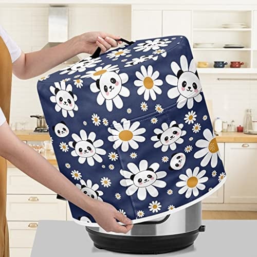 Poceacles Daisy Panda Print Universal Fit Rice Cooker Cover Appliance Covers Pressure Cooker Cover Bag Anti Dirty Durable Small Kitchen Appliance Dust Proof Cover for Women, S